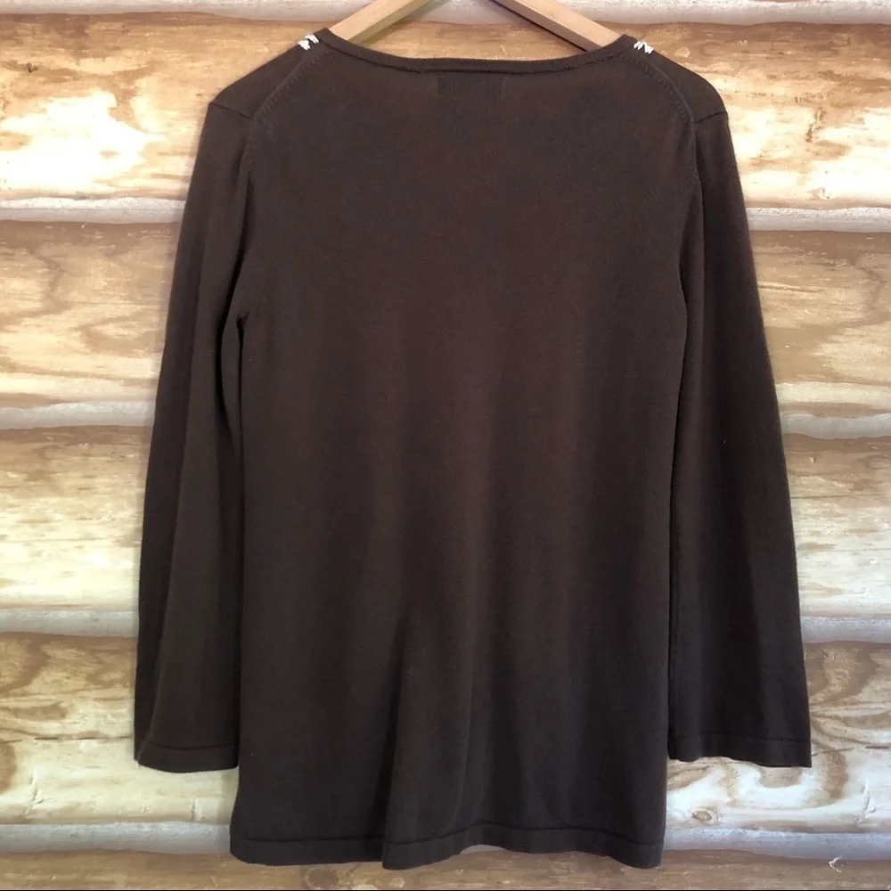 Vintage Banana Republic Factory embroidered v-neck sweater size medium